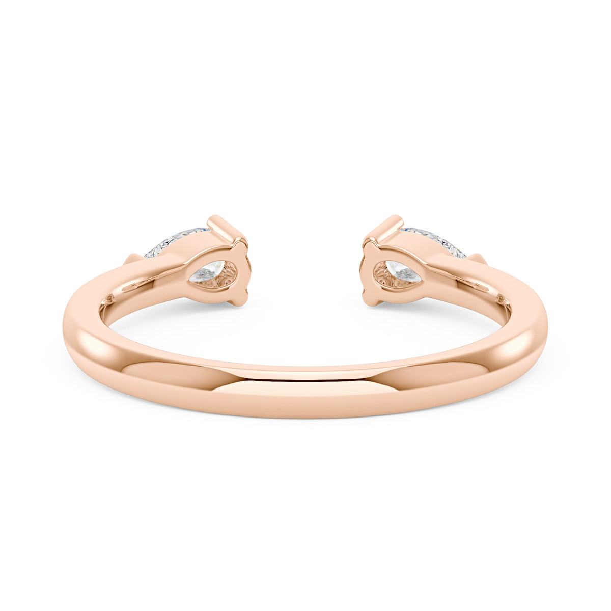 Twin Pear Moissanite Open Wedding Band Ring - NavianJewelry™