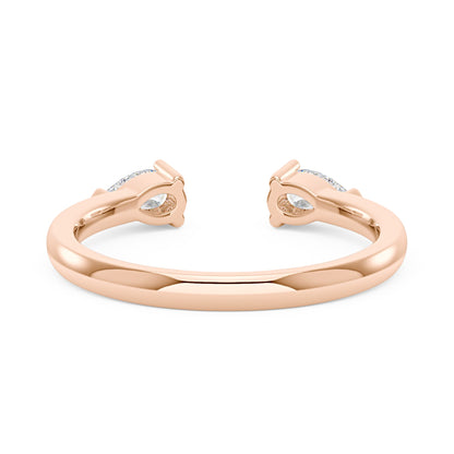 Twin Pear Moissanite Open Wedding Band Ring - NavianJewelry™