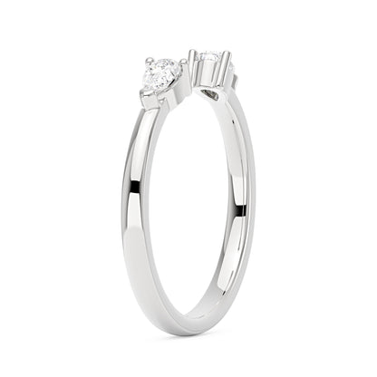Twin Pear Moissanite Open Wedding Band Ring - NavianJewelry™