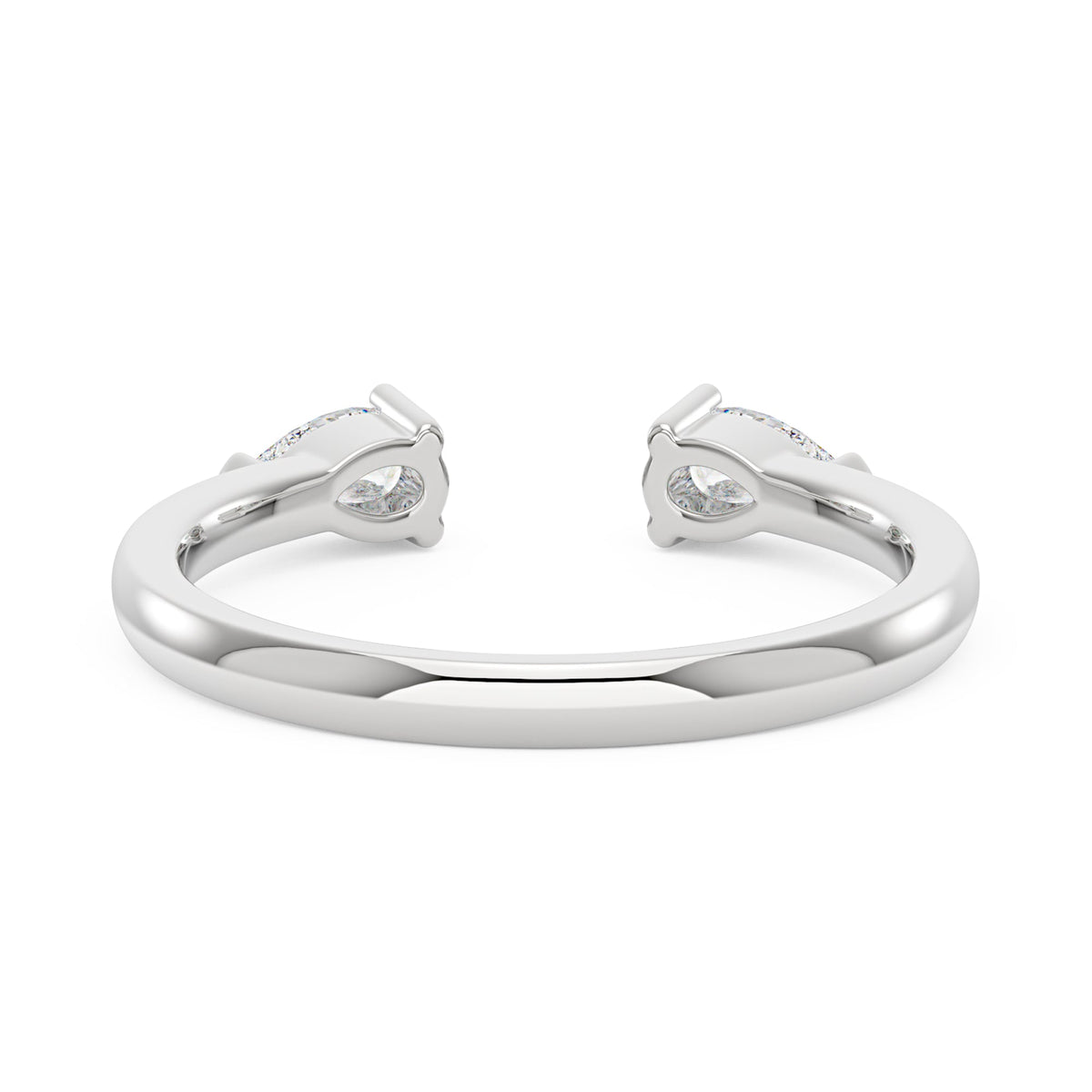 Twin Pear Moissanite Open Wedding Band Ring - NavianJewelry™