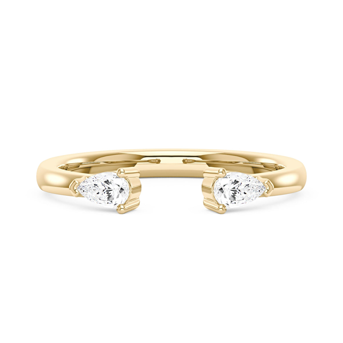 Twin Pear Moissanite Open Wedding Band Ring - NavianJewelry™