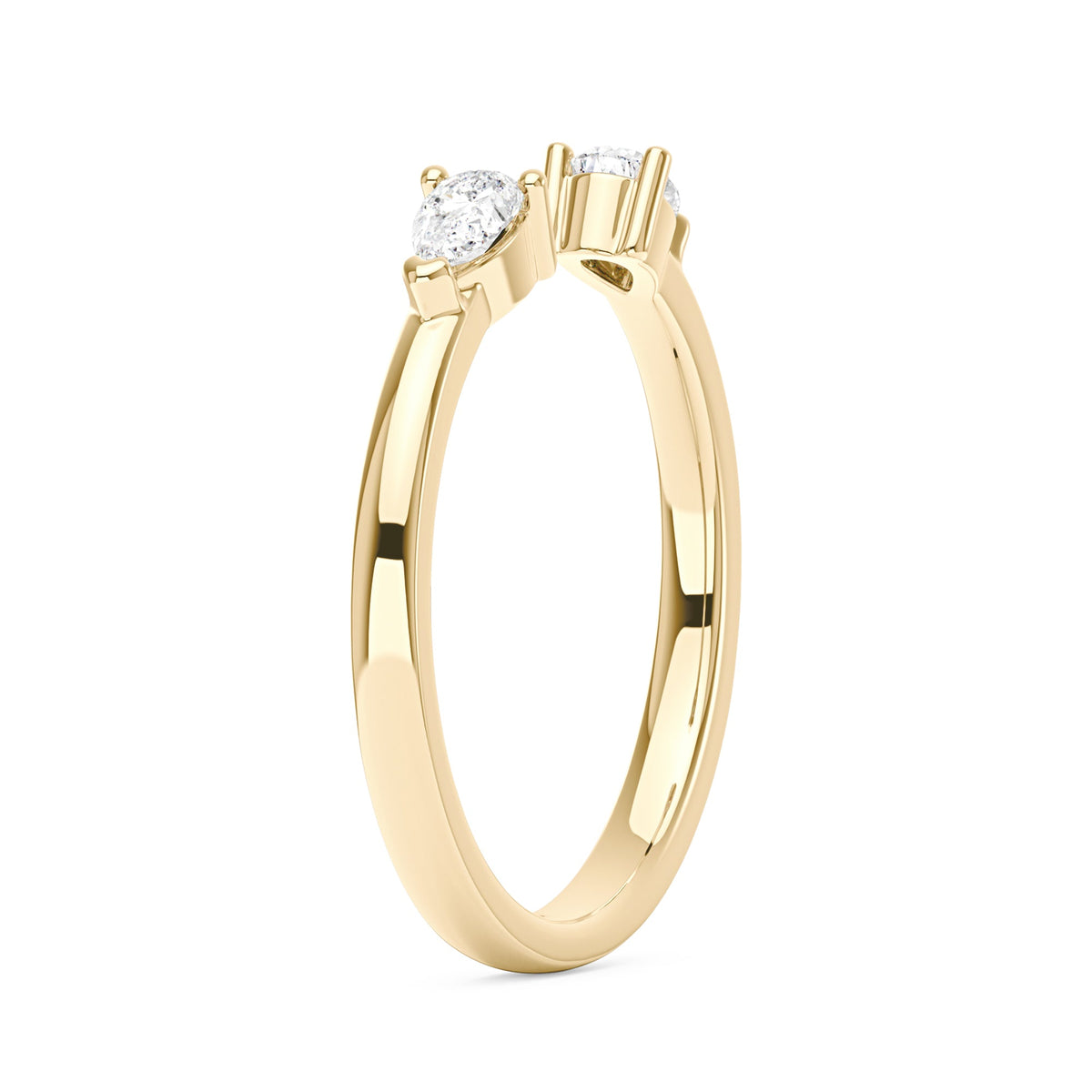 Twin Pear Moissanite Open Wedding Band Ring - NavianJewelry™