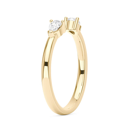 Twin Pear Moissanite Open Wedding Band Ring - NavianJewelry™