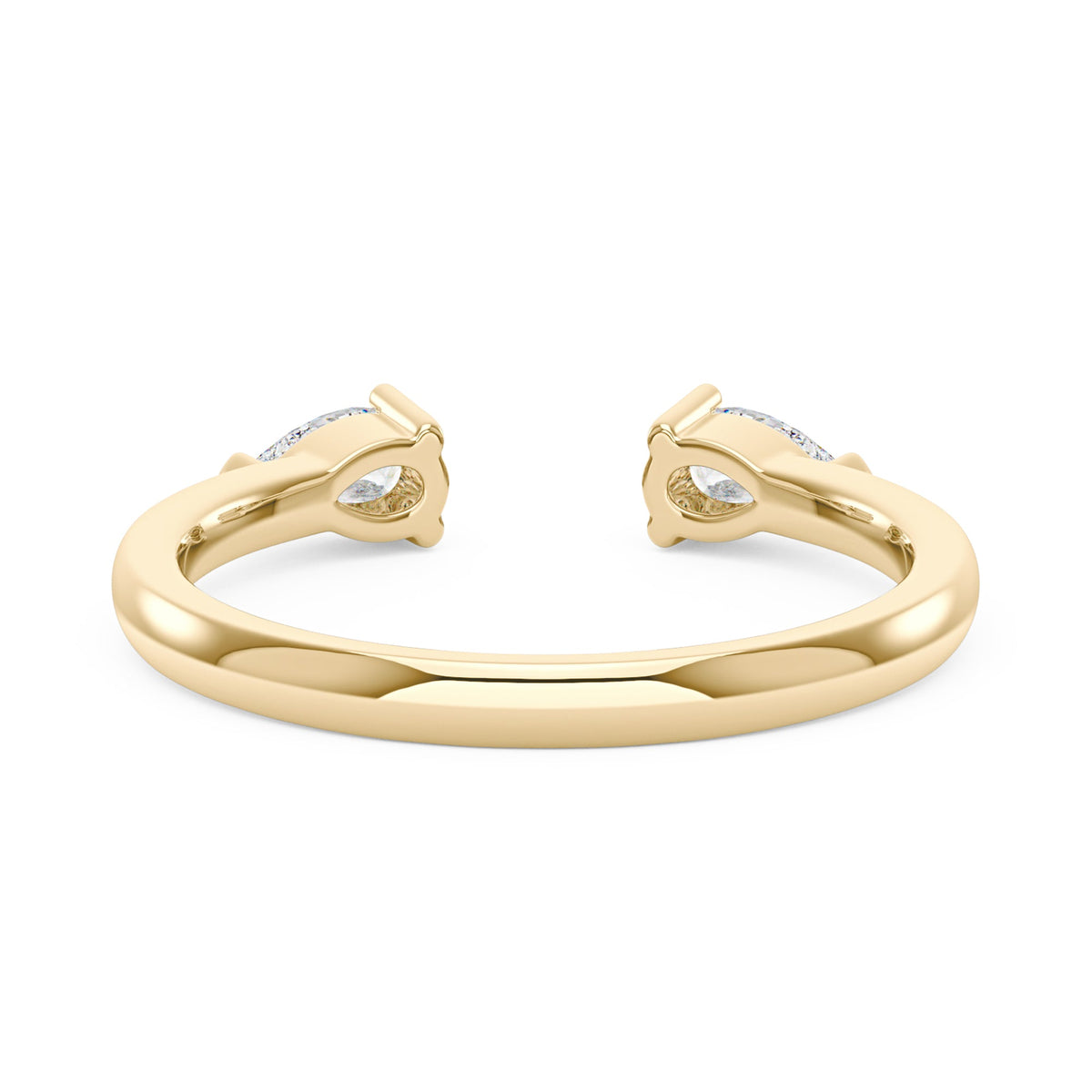 Twin Pear Moissanite Open Wedding Band Ring - NavianJewelry™