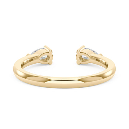 Twin Pear Moissanite Open Wedding Band Ring - NavianJewelry™
