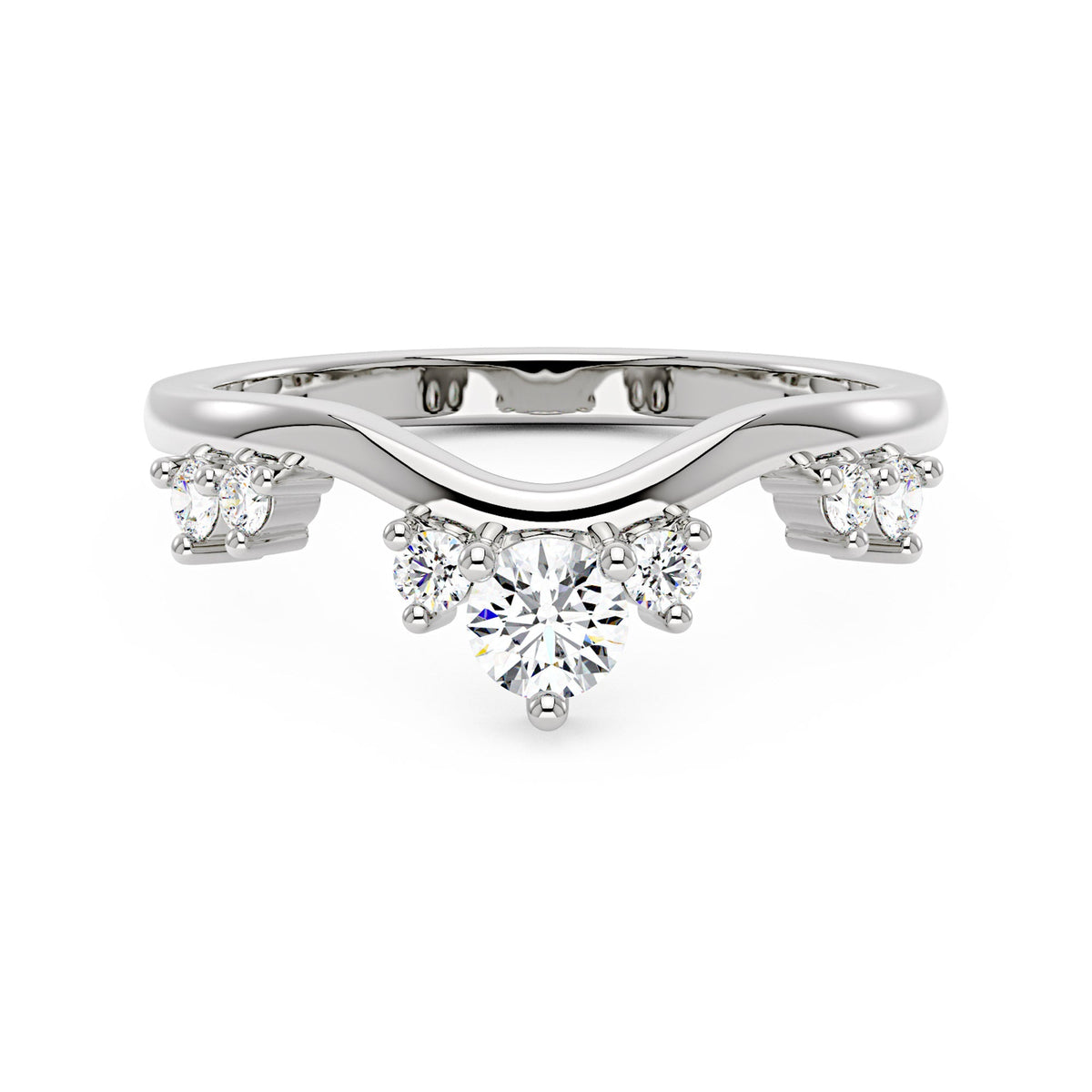 Nature Inspired Curved Moissanite Wedding Band - NavianJewelry™