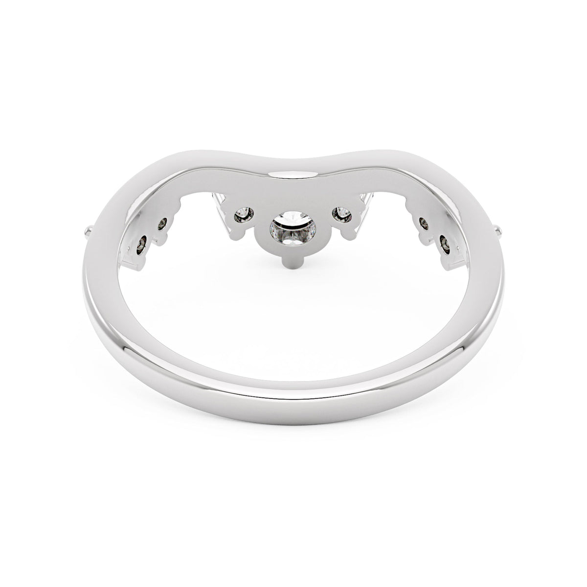 Nature Inspired Curved Moissanite Wedding Band - NavianJewelry™