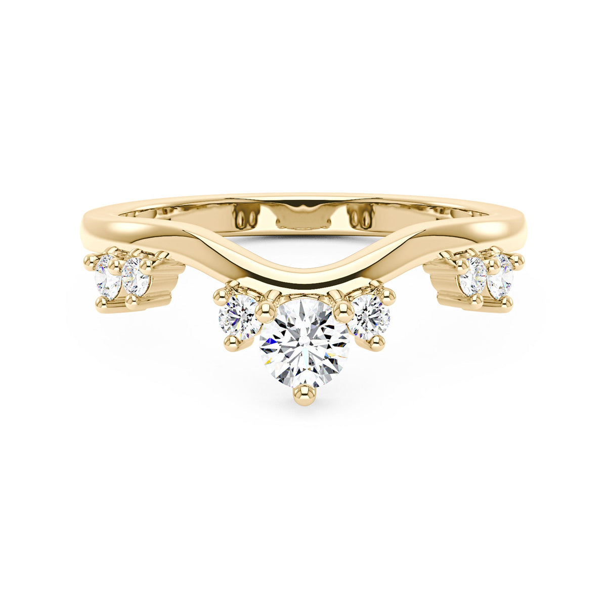 Nature Inspired Curved Moissanite Wedding Band - NavianJewelry™