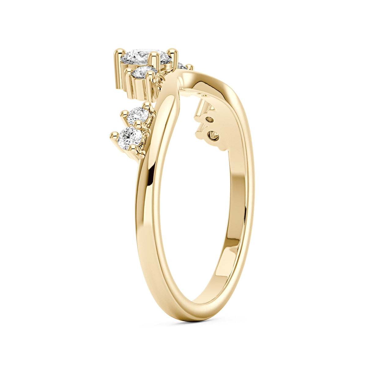 Nature Inspired Curved Moissanite Wedding Band - NavianJewelry™