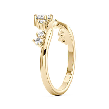 Nature Inspired Curved Moissanite Wedding Band - NavianJewelry™
