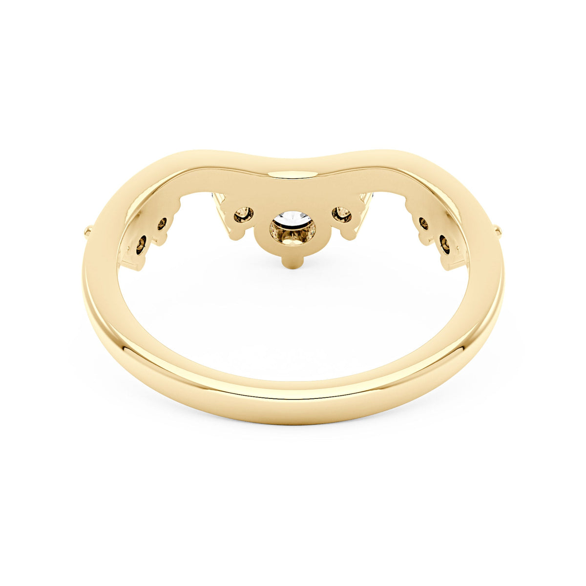 Nature Inspired Curved Moissanite Wedding Band - NavianJewelry™