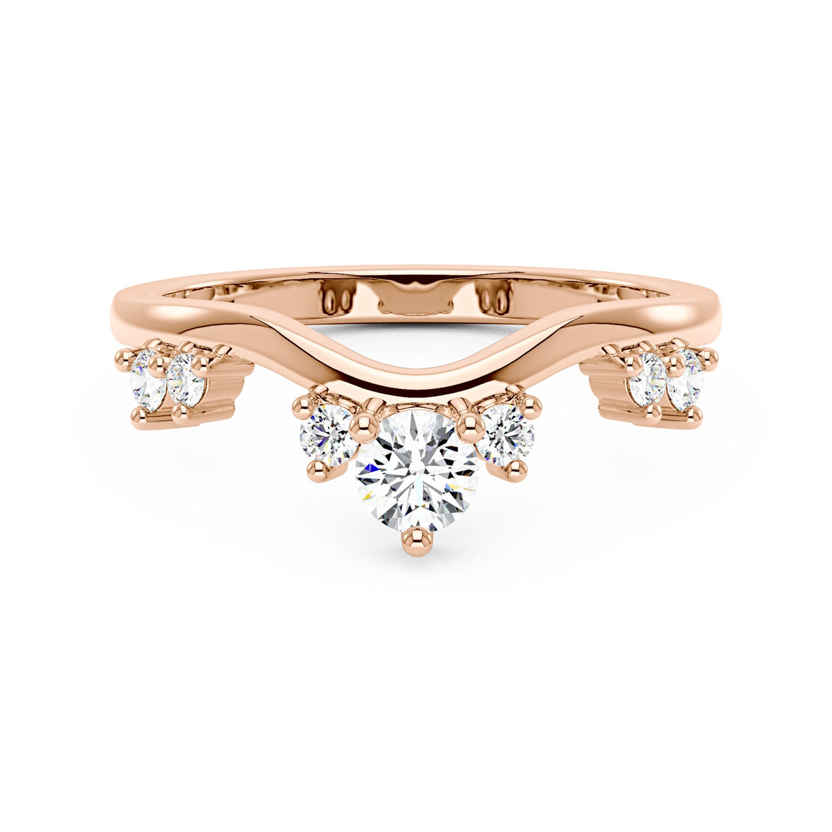 Nature Inspired Curved Moissanite Wedding Band - NavianJewelry™
