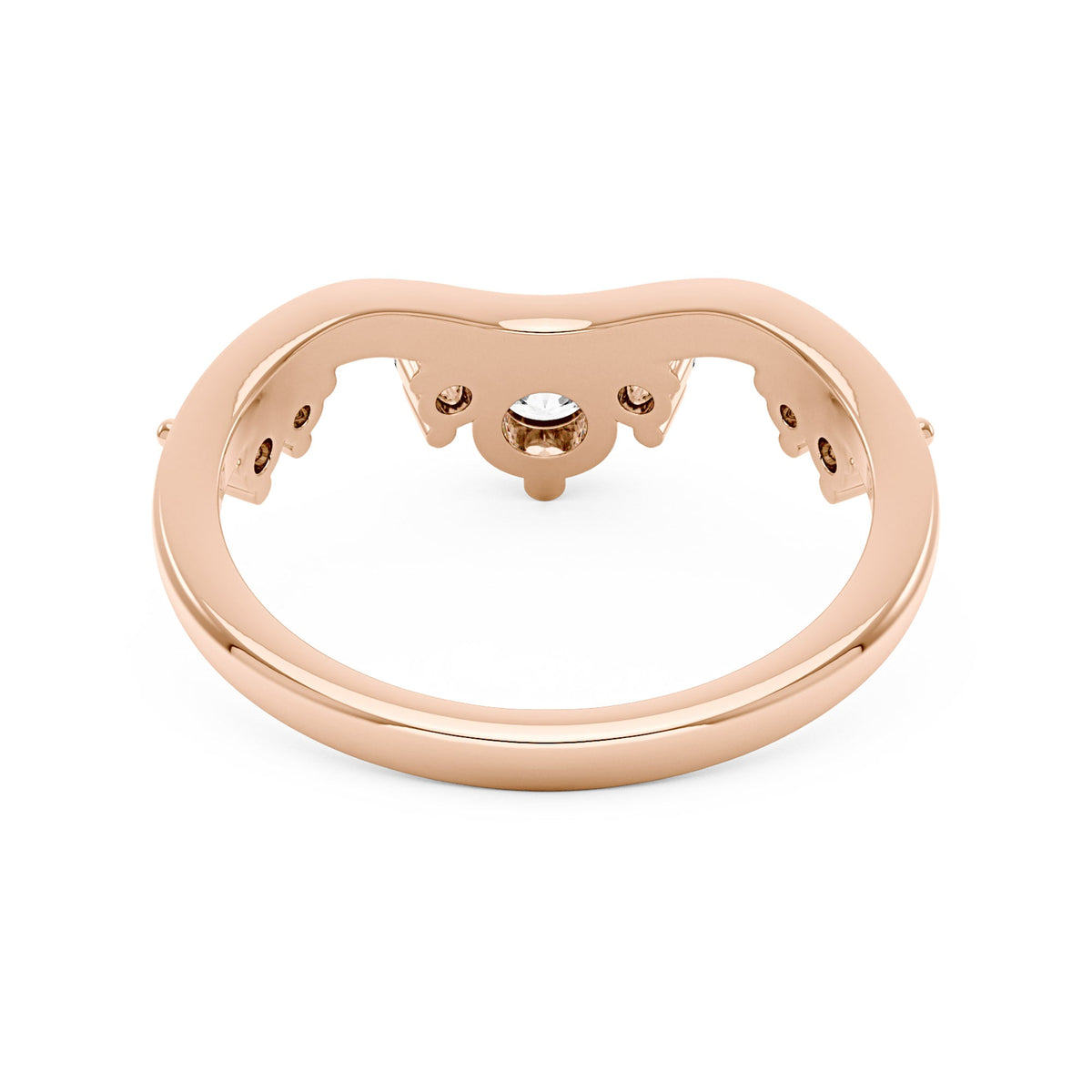 Nature Inspired Curved Moissanite Wedding Band - NavianJewelry™