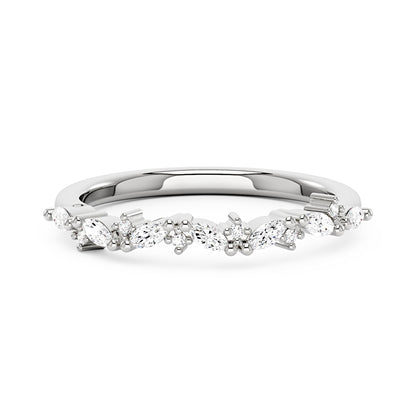 Nature Inspired Marquise Moissanite Half Eternity Band - NavianJewelry™
