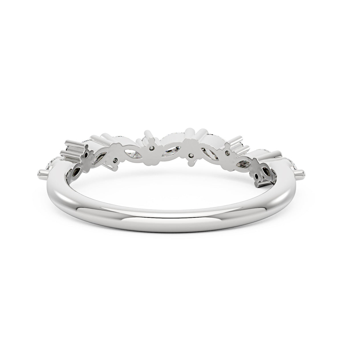 Nature Inspired Marquise Moissanite Half Eternity Band - NavianJewelry™