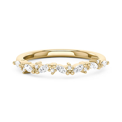 Nature Inspired Marquise Moissanite Half Eternity Band - NavianJewelry™