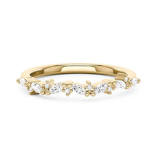 Nature Inspired Marquise Moissanite Half Eternity Band - NavianJewelry™