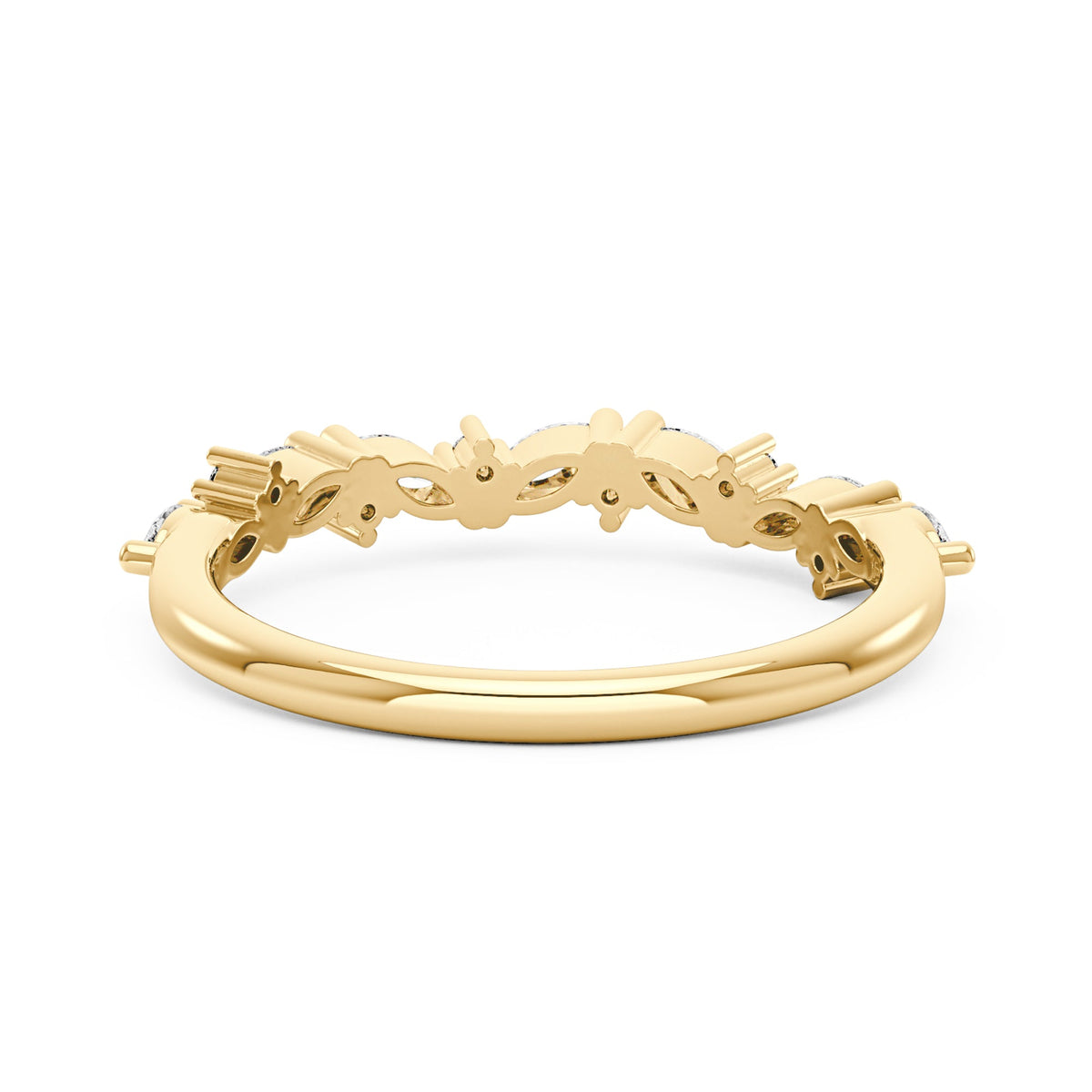 Nature Inspired Marquise Moissanite Half Eternity Band - NavianJewelry™