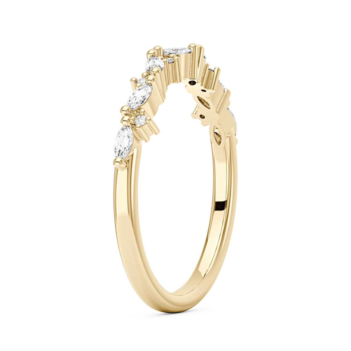 Nature Inspired Marquise Moissanite Half Eternity Band - NavianJewelry™