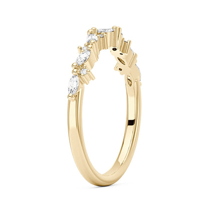 Nature Inspired Marquise Moissanite Half Eternity Band - NavianJewelry™