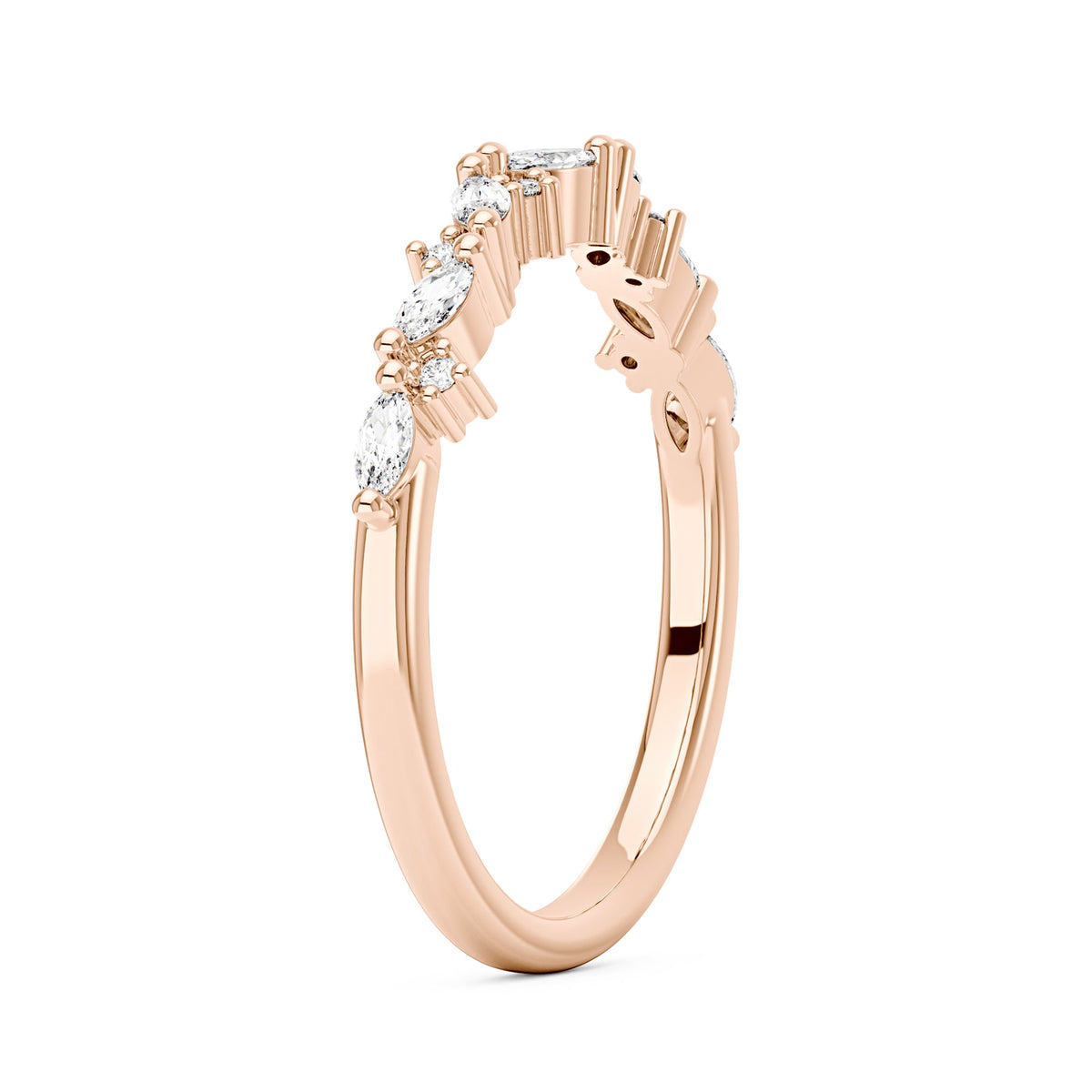 Nature Inspired Marquise Moissanite Half Eternity Band - NavianJewelry™
