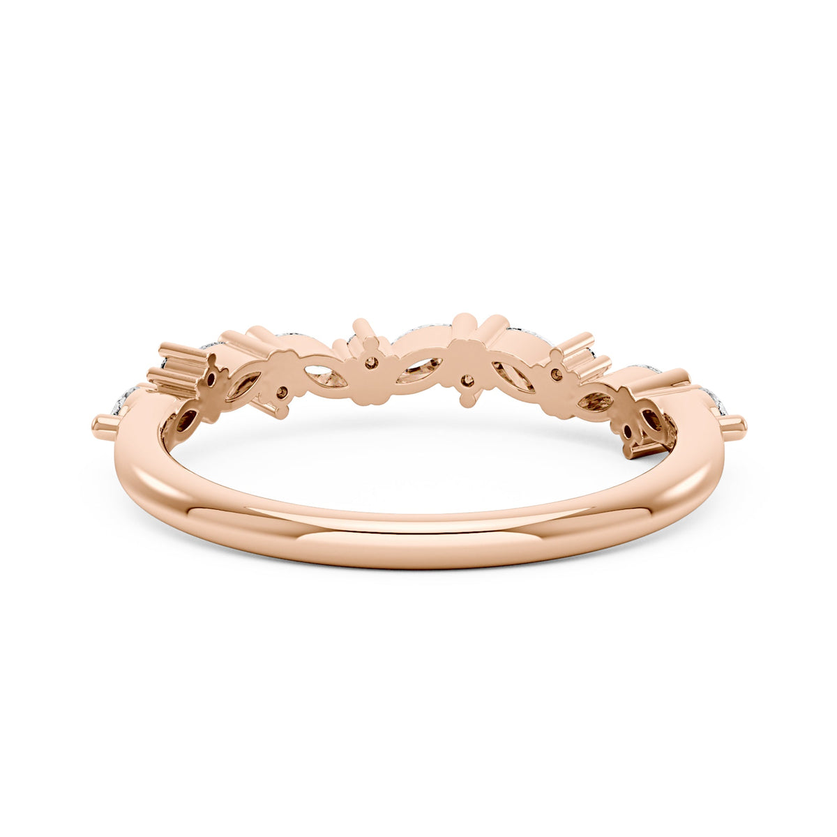Nature Inspired Marquise Moissanite Half Eternity Band - NavianJewelry™
