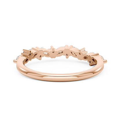 Nature Inspired Marquise Moissanite Half Eternity Band - NavianJewelry™