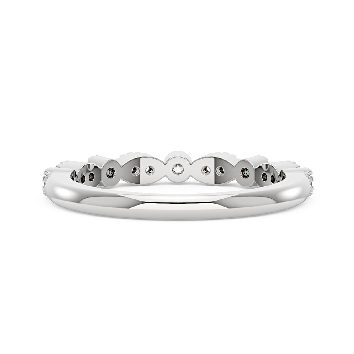 Nature Inspired Round Moissanite Half Eternity Band - NavianJewelry™