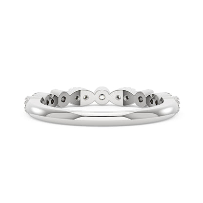 Nature Inspired Round Moissanite Half Eternity Band - NavianJewelry™