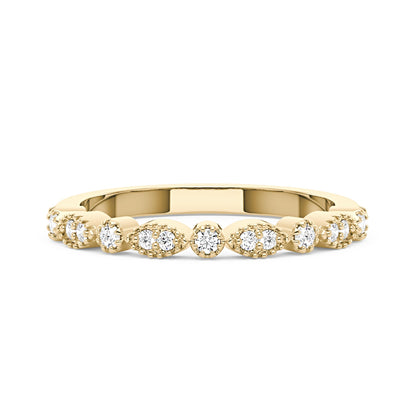 Nature Inspired Round Moissanite Half Eternity Band - NavianJewelry™