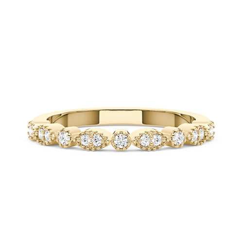 Nature Inspired Round Moissanite Half Eternity Band - NavianJewelry™