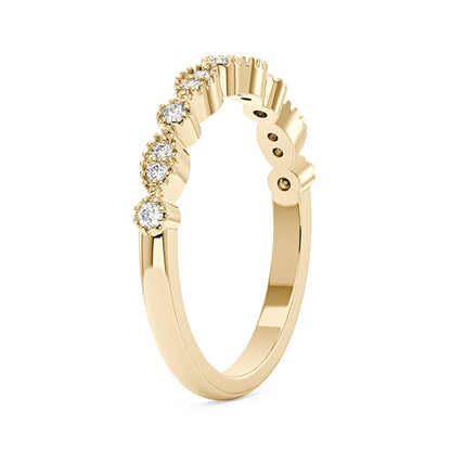 Nature Inspired Round Moissanite Half Eternity Band - NavianJewelry™