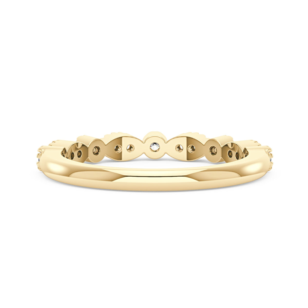 Nature Inspired Round Moissanite Half Eternity Band - NavianJewelry™