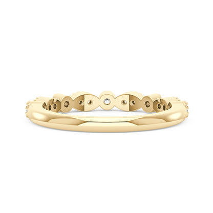 Nature Inspired Round Moissanite Half Eternity Band - NavianJewelry™