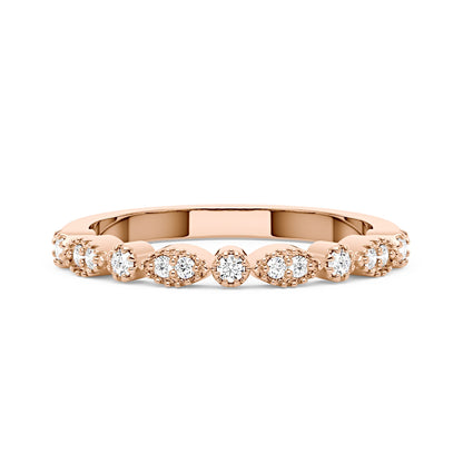 Nature Inspired Round Moissanite Half Eternity Band - NavianJewelry™