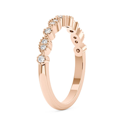 Nature Inspired Round Moissanite Half Eternity Band - NavianJewelry™