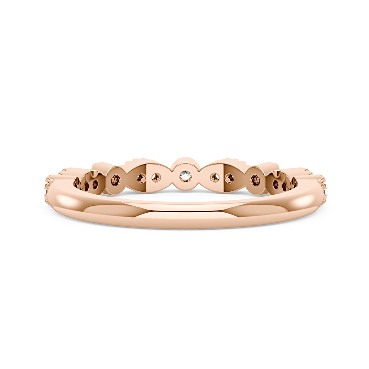 Nature Inspired Round Moissanite Half Eternity Band - NavianJewelry™