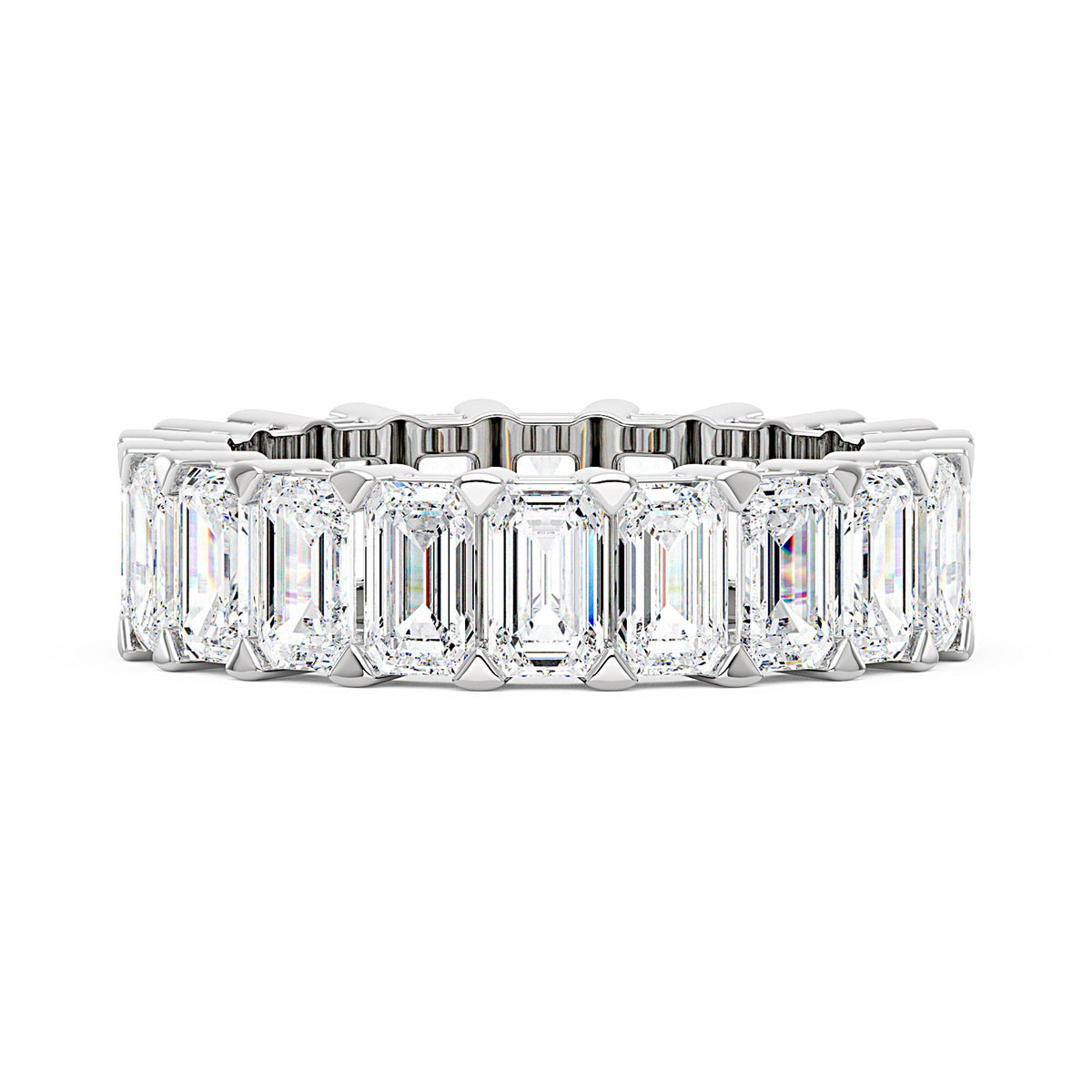 Emerald Cut Full Eternity Moissanite Wedding Band - NavianJewelry™