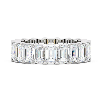 Emerald Cut Full Eternity Moissanite Wedding Band - NavianJewelry™