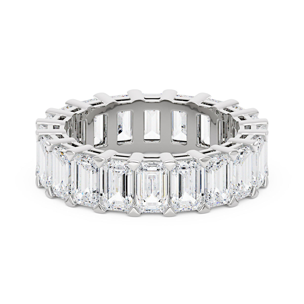 Emerald Cut Full Eternity Moissanite Wedding Band - NavianJewelry™