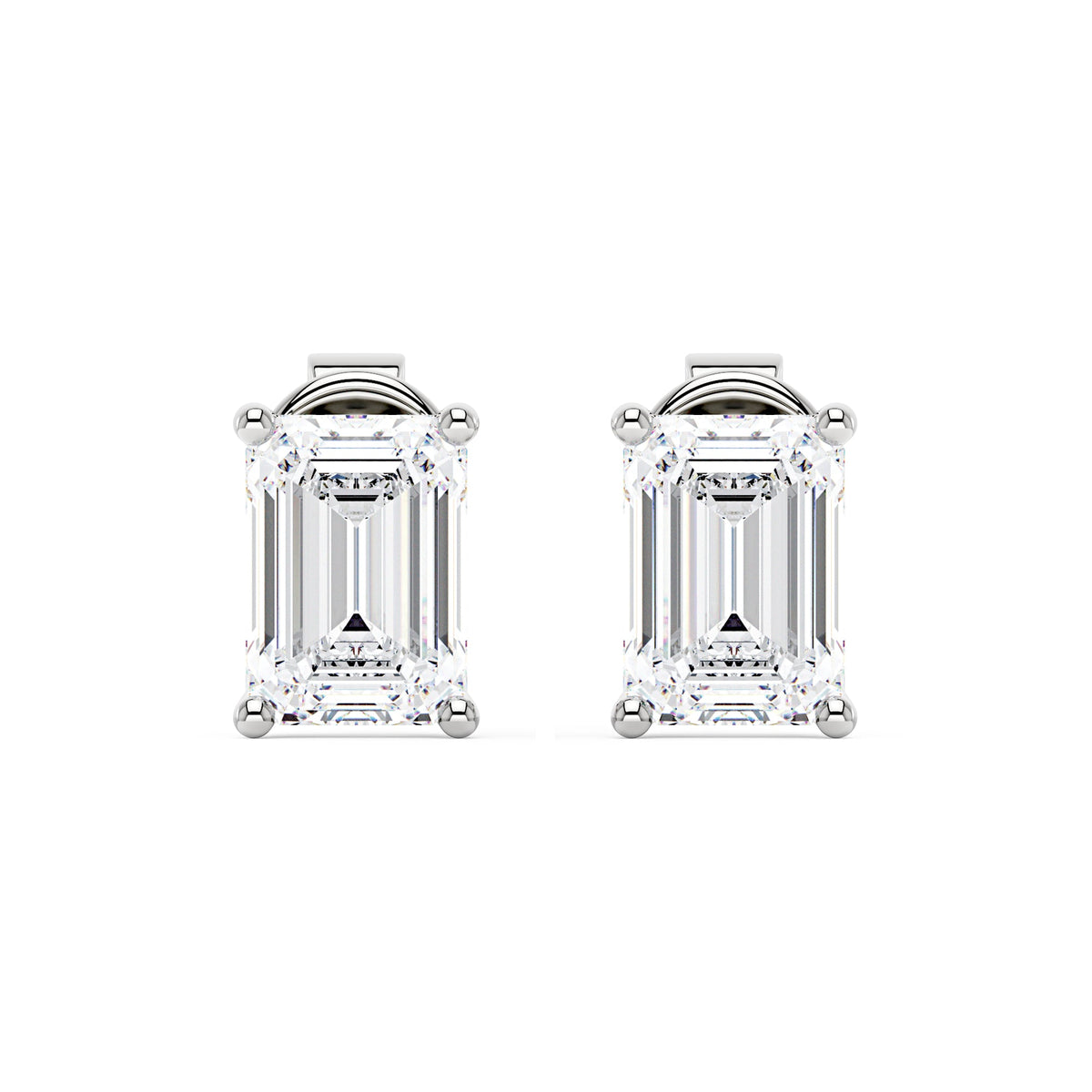 Emerald Cut Moissanite Stud Earrings - NavianJewelry™