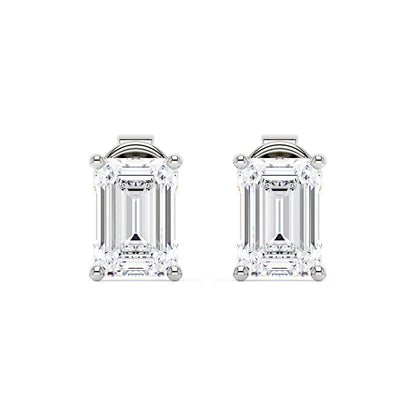 Emerald Cut Moissanite Stud Earrings - NavianJewelry™