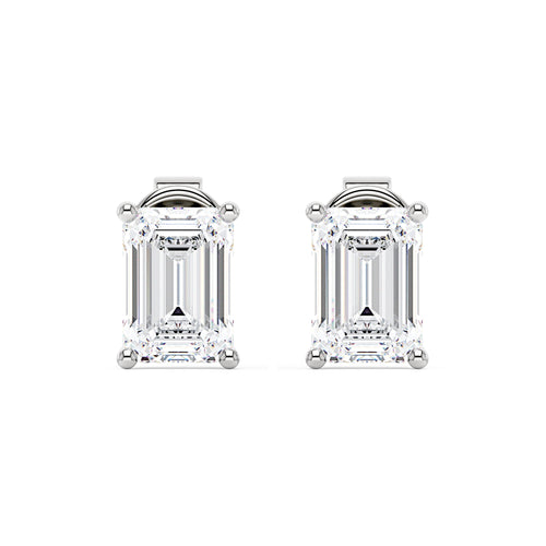 Emerald Cut Moissanite Stud Earrings - NavianJewelry™