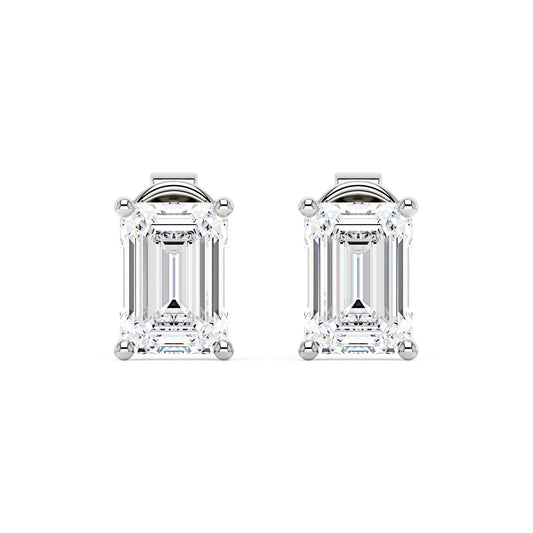 Emerald Cut Moissanite Stud Earrings - NavianJewelry™