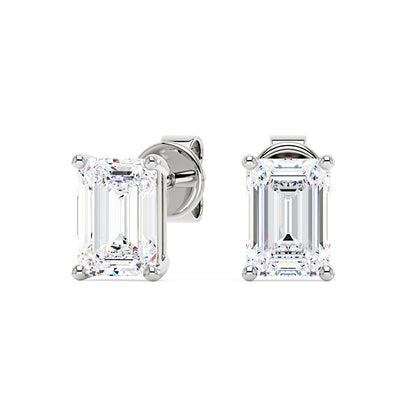 Emerald Cut Moissanite Stud Earrings - NavianJewelry™