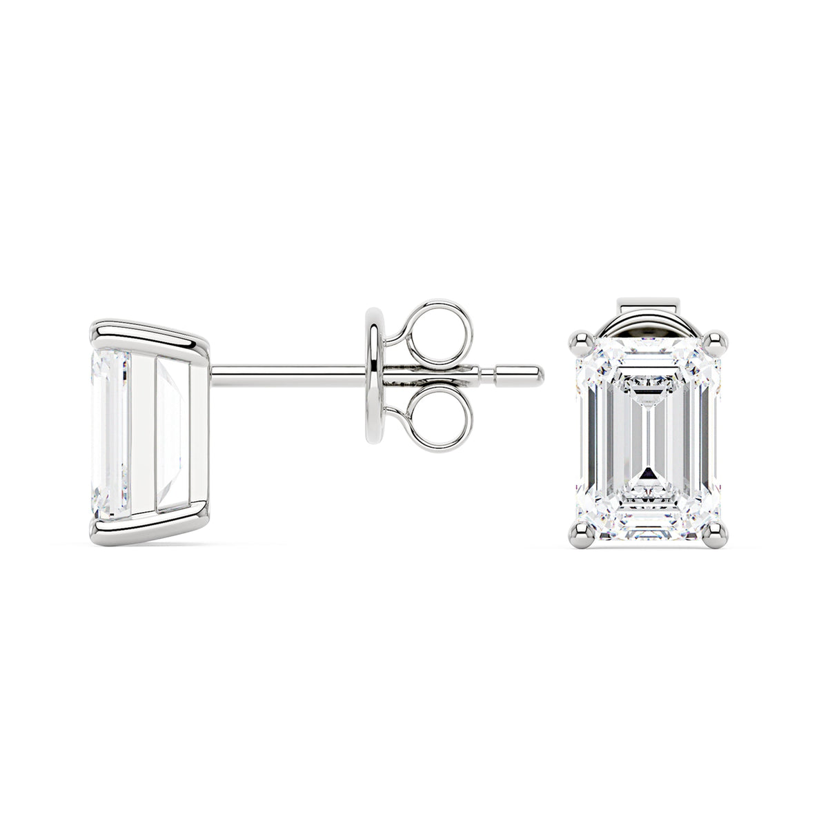 Emerald Cut Moissanite Stud Earrings - NavianJewelry™