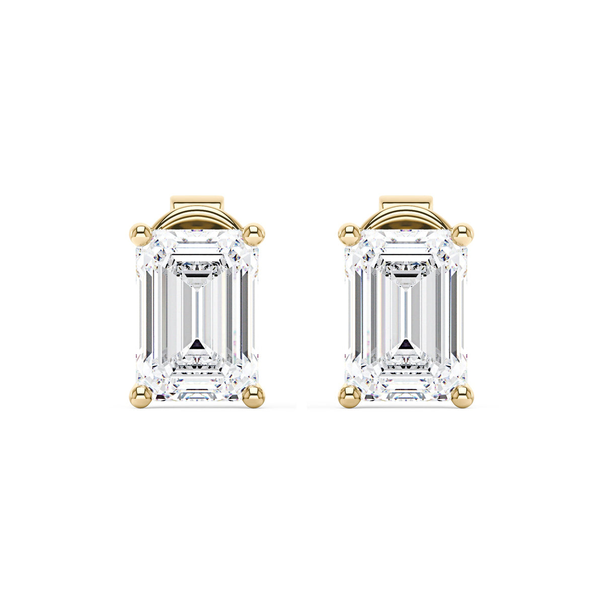 Emerald Cut Moissanite Stud Earrings - NavianJewelry™