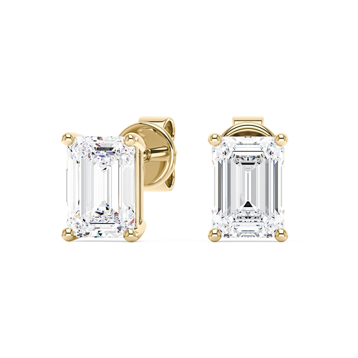 Emerald Cut Moissanite Stud Earrings - NavianJewelry™