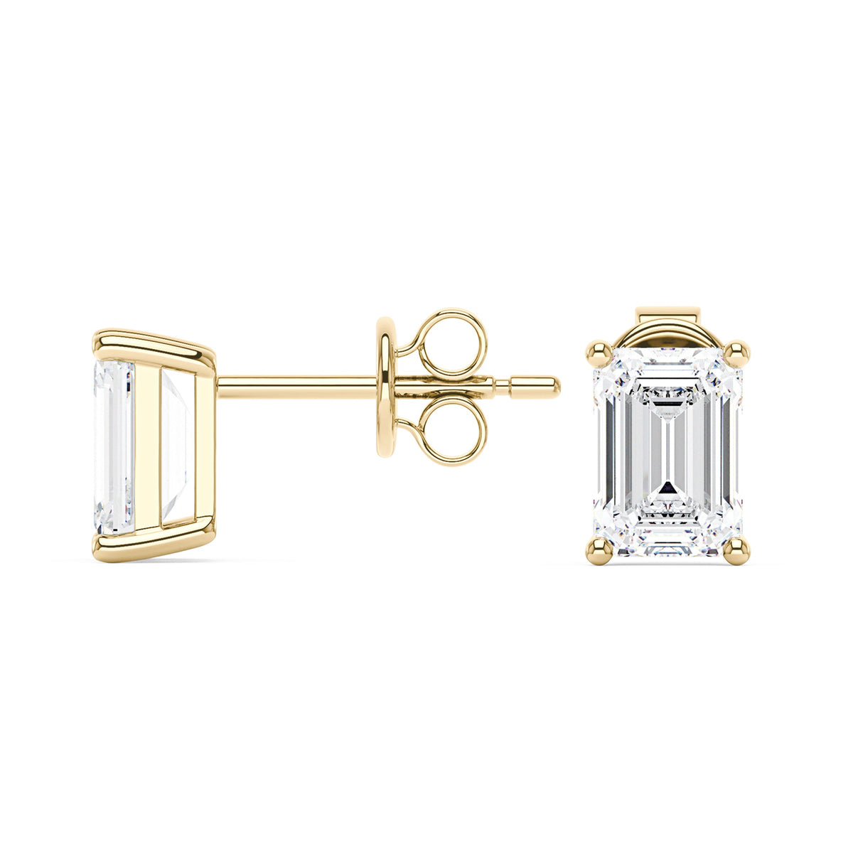 Emerald Cut Moissanite Stud Earrings - NavianJewelry™
