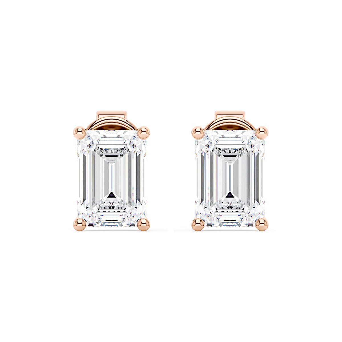 Emerald Cut Moissanite Stud Earrings - NavianJewelry™